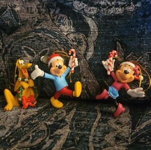 VTG Disney Movie Club Ornaments Lot Minnie, Mickey & Pluto RARE